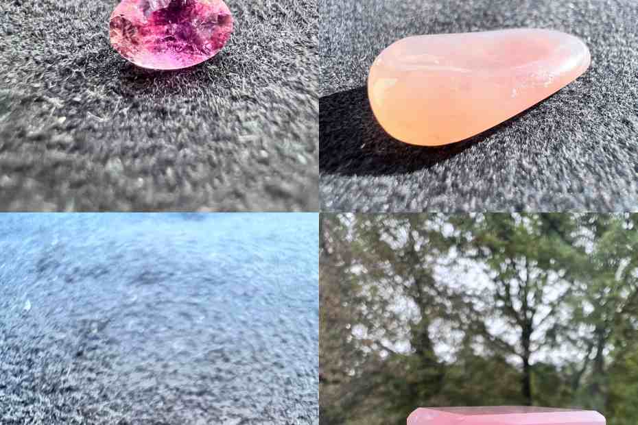 différentes pierres précieuses roses pour illustrer les pierres roses