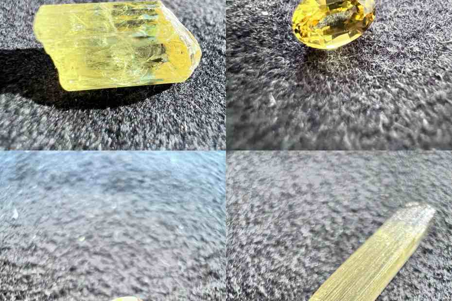 différentes pierres précieuses jaunes naturelles pour illustrer les pierres jaunes